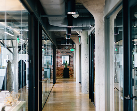 business hallway in mill building